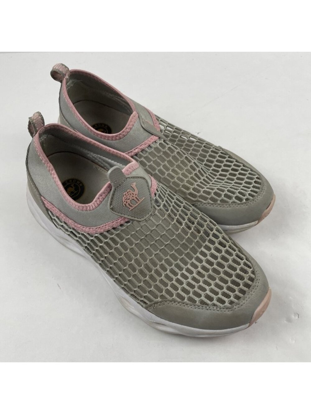 Camel Crown Water Shoes Womens 7 Gray Pink Mesh Slip On Aqua Walking Shoes